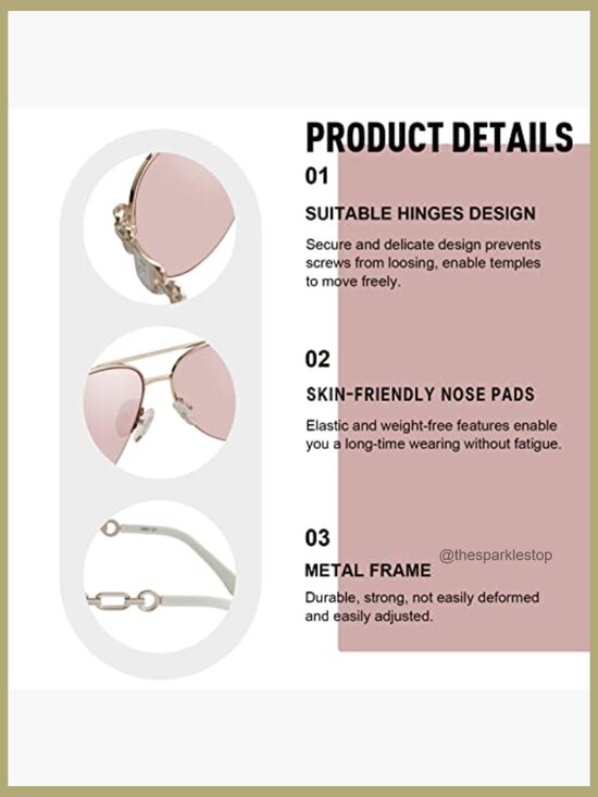 Metal Frame Aviator Sunglasses with Mirrored UV400 Lenses main image 2